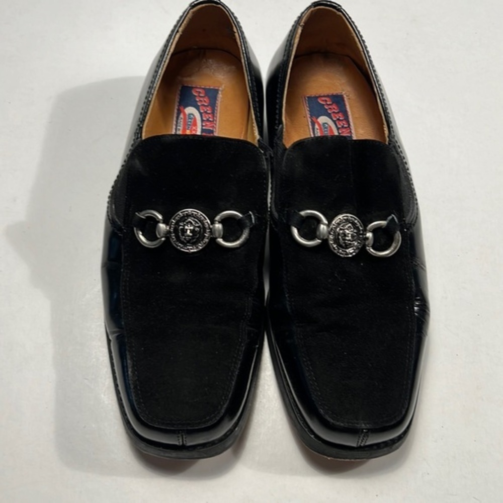 GREEN LIVE'S - Men suede and leather slips on Italian made dress shoe